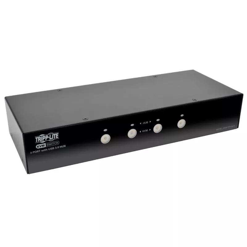 EATON TRIPPLITE 4-Port DisplayPort KVM Switch mit Audiokabeln und USB 3.0 SuperSpeed Hub (B004-DPUA4-K)