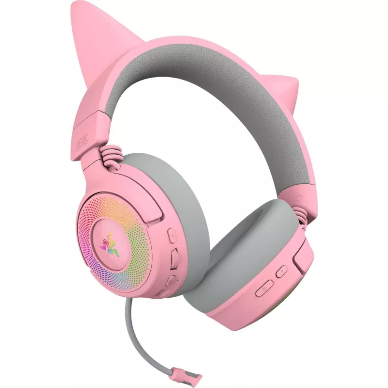Razer Kraken Kitty V3 Pro - Quartz Headset Kabelgebunden & Kabellos Kopfband Gaming USB Typ-A Bluetooth Rose