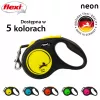 Flexi New NEON Roll-Leine 5 m – Bandleine, für kleine Hunde bis 15 kg, schwarz/gelb
