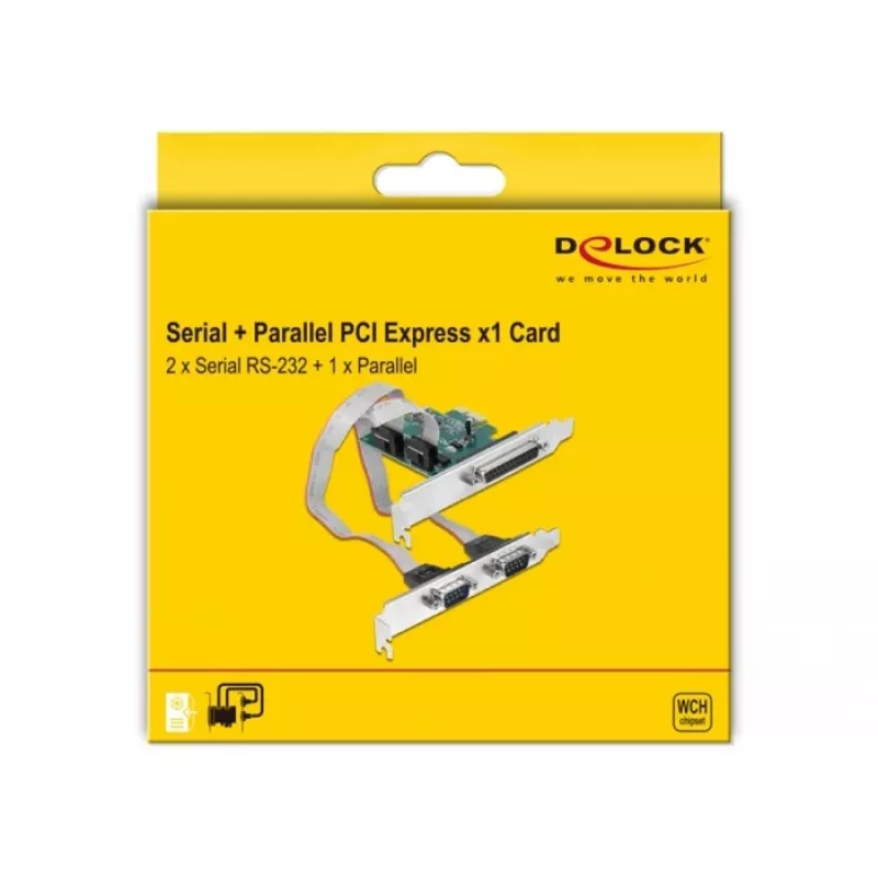 DeLOCK - Adapter Parallel/Seriell - PCIe 1.1 Low-Profile - parallel x 1 + Seriell x 2 (90413)
