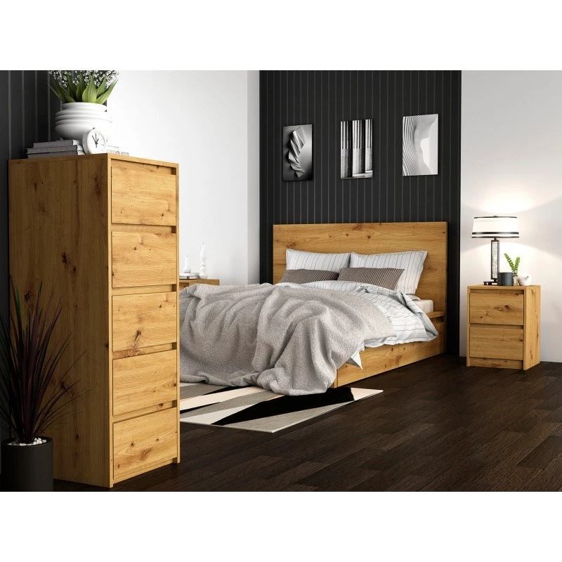 Topeshop K2 ARTISAN nightstand/Nachttisch 2 Schublade(s) Eiche
