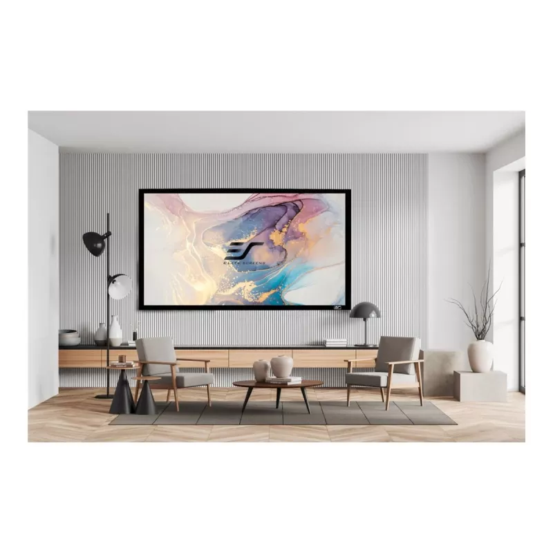 Elite Screens | SableFrame Serie | ER120WH1 | Diagonale 120 Zoll | 16:9 | Bildschirmbreite (B) 266 cm | Schwarz
