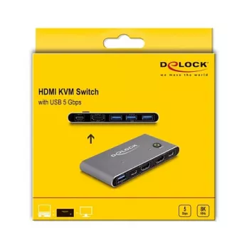 DeLOCK HDMI KVM Switch 8K 60 Hz mit USB 5 Gbps