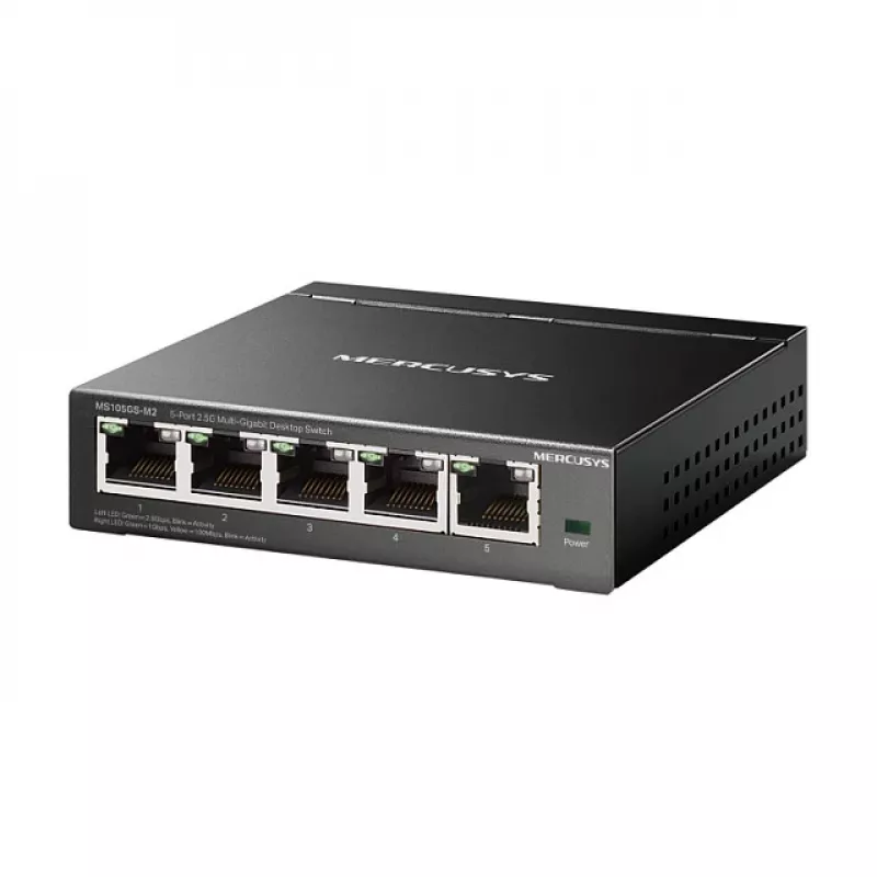Unmanaged Netzwerk-Switch TP-LINK Mercusys MS105GS-M2 — 5-Port Gigabit Ethernet (10/100/1000), Schwarz