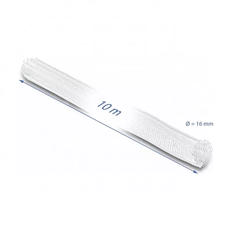 Geflechtschlauch DeLOCK 20814 10 m x 16 mm weiß