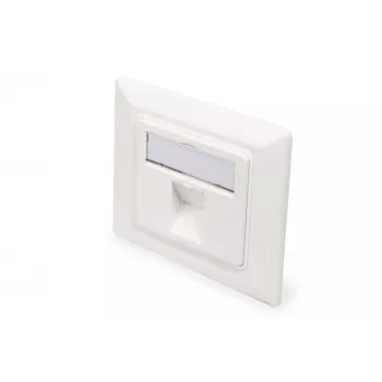 Digitus | Wandplatte für Keystone-Module, deutscher Typ, Mittelplatte 50x50 mm, Rahmen 80x80 mm | DN-93811
