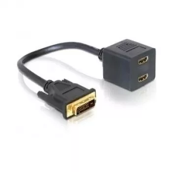 Adapter DVI 25 Stecker auf 2x HDMI Buchse 0,2 m DeLOCK 65069
