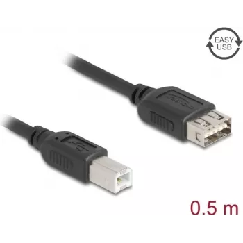 USB 2.0 Kabel DELOCK 81529, USB B auf USB A, 0,5 m, schwarz