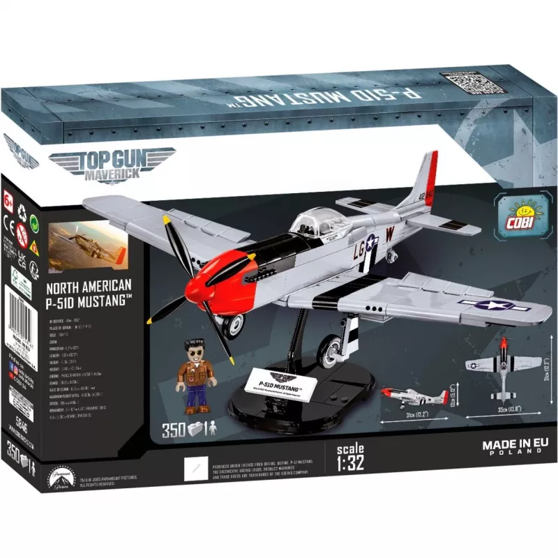 Top Gun Maverick P51D Mustang, Konstruktionsspielzeug Maßstab 1:32