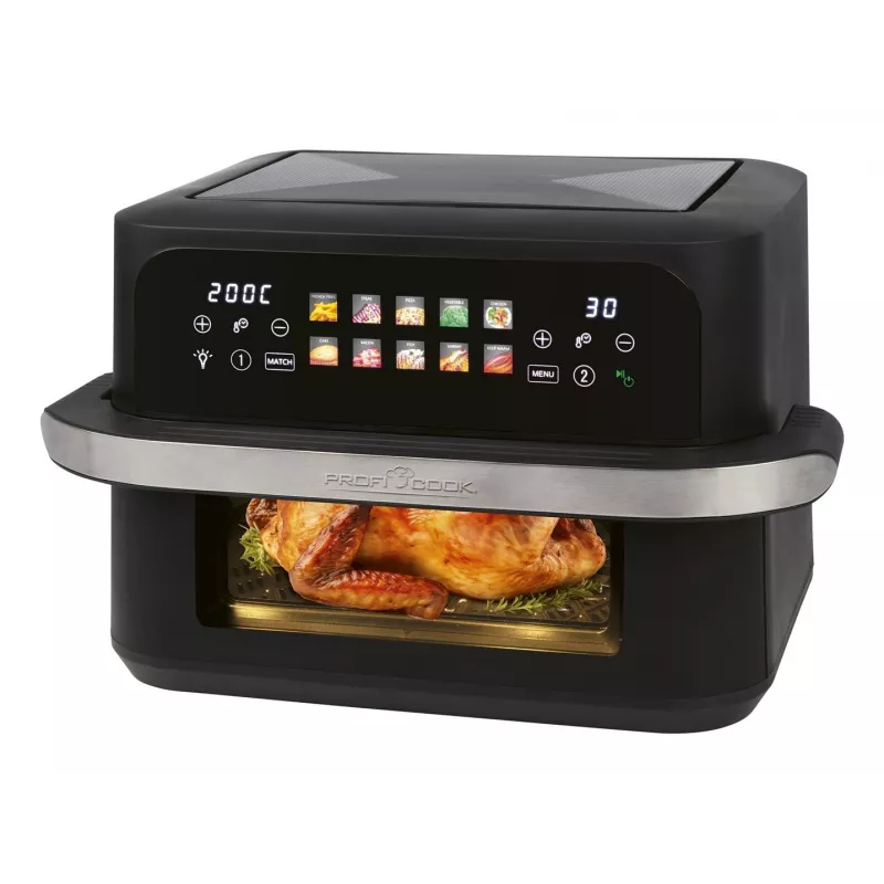 ProfiCook PC-FR 1313 H Doppel-Heißluftfritteuse, 10 L, 2400 W, schwarz/Edelstahl
