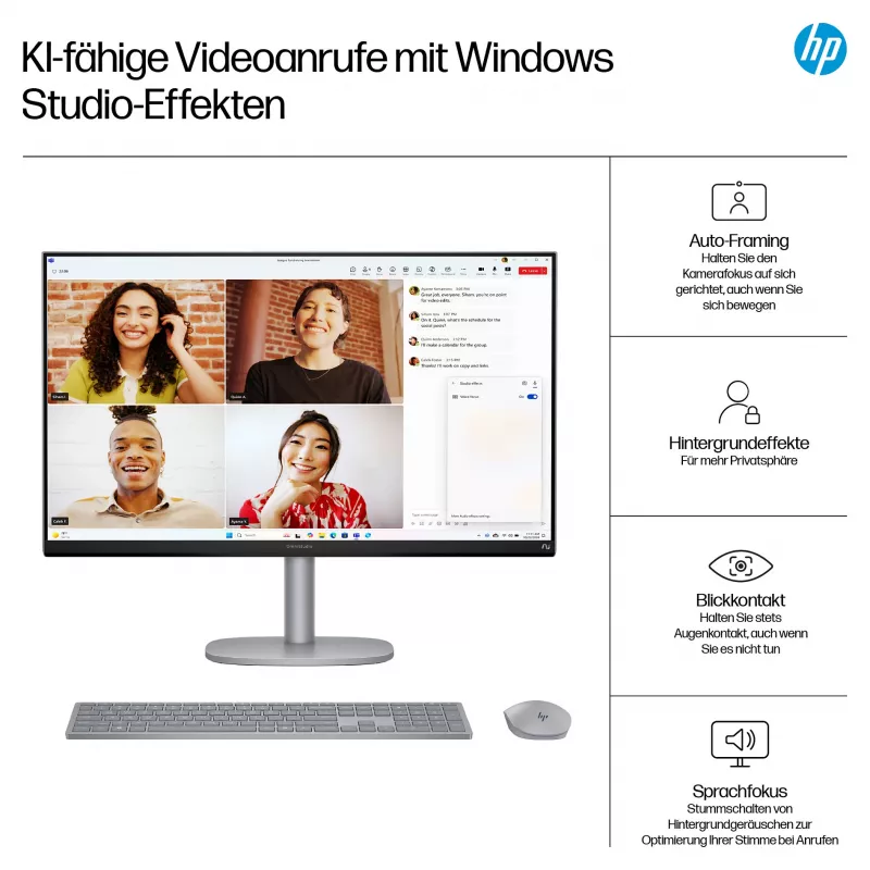 HP OmniStudio X 27-cs1077ng 27 Zoll FHD Touch All-in-One PC, Intel Core Ultra 7 256V, 16 GB RAM, 1 TB SSD