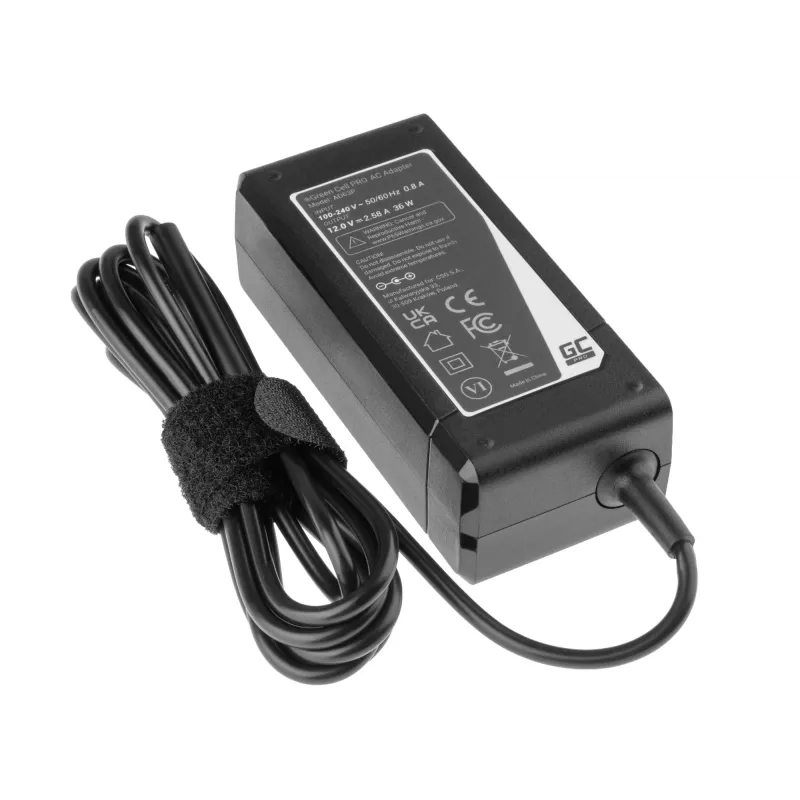 Netzteil Grün Cell AD63P 36W 12V 2,58A Indoor-Laptop-Ladegerät, schwarz