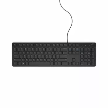 Kabelgebundene USB-Tastatur Dell KB216 deutsches Layout Schwarz – kompakte Full-Size-Tastatur mit Ziffernblock