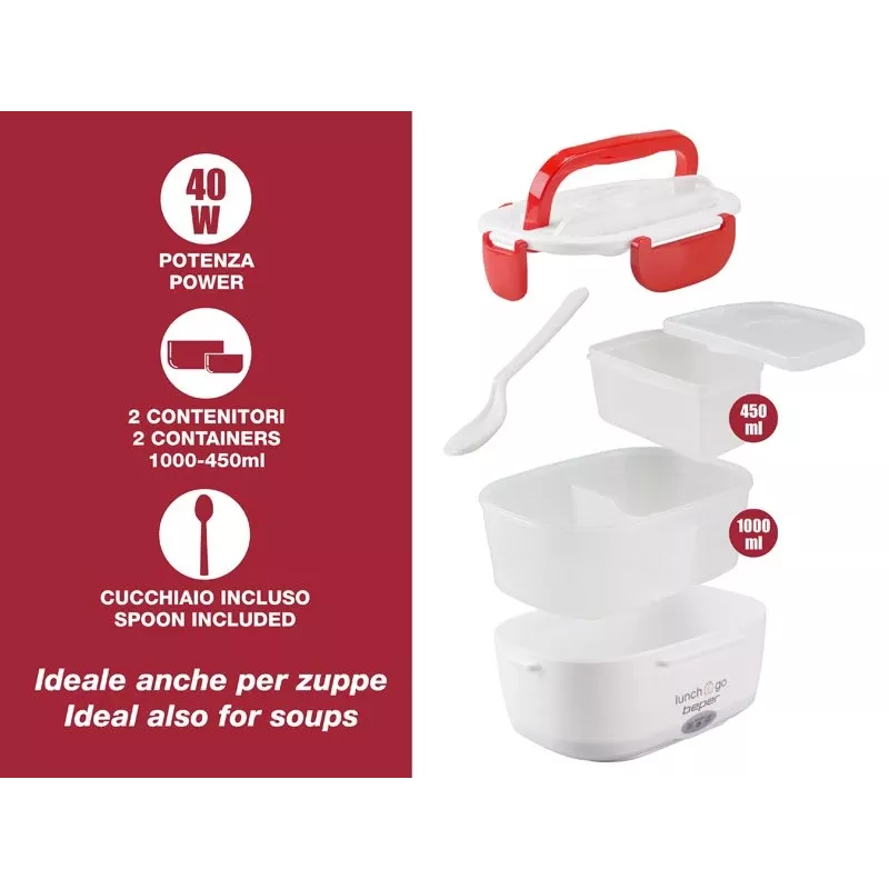 Elektrische Lunchbox Beper 90.920R – 1-L-Speisewärmer
