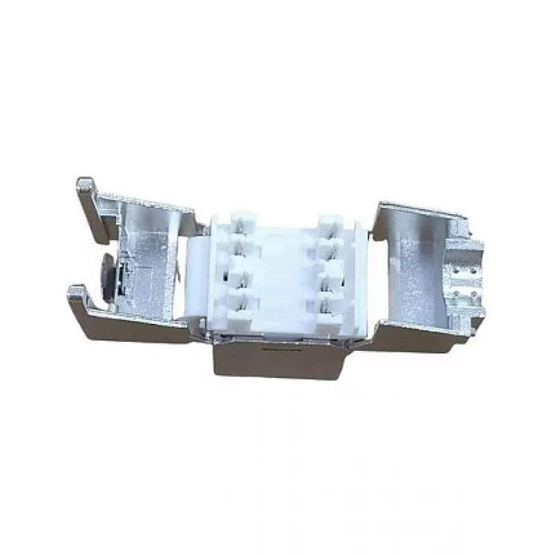 Geschirmter Cat.6A schlank Keystone Jack, EQUIP 767223, werkzeugfrei, RJ-45, flach, Silber, 8 Stück