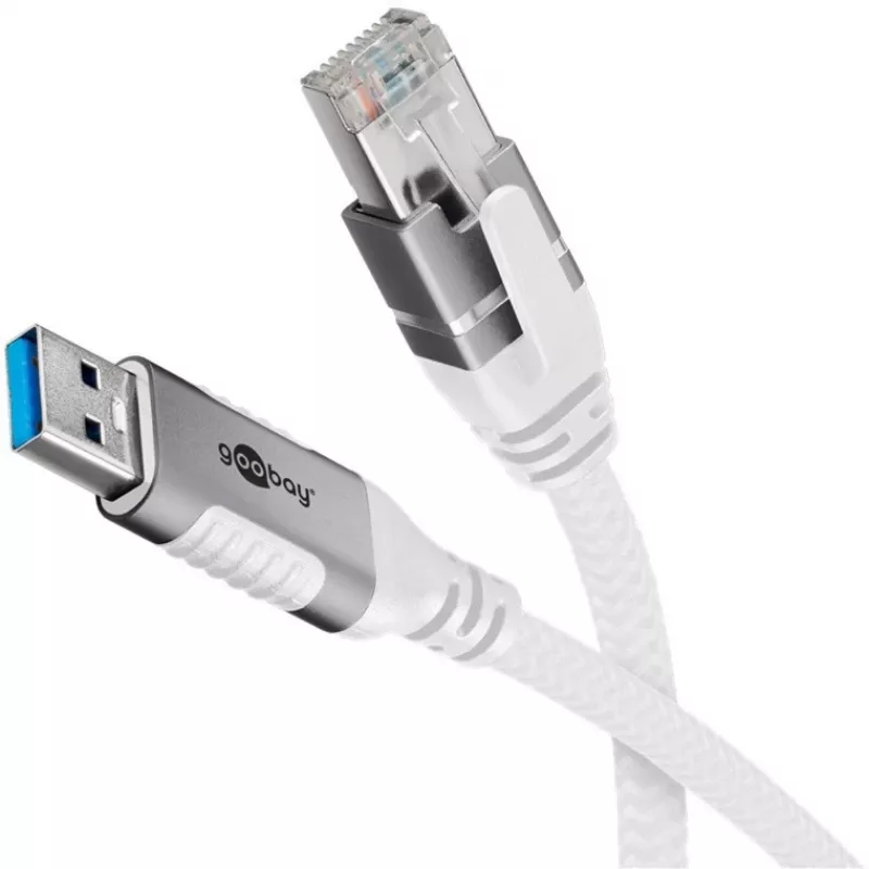 Goobay 74159 – Netzwerk-Adapterkabel USB 3.0 Typ A Gigabit Ethernet 2 m – Netzwerkkarte – 1.000 Mbit/s (74159)