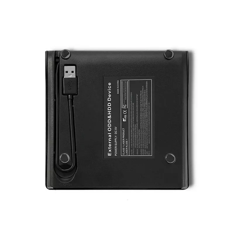 Externes DVD‑RW-Laufwerk QOLTEC 51857 — USB 3.0, SATA-Schnittstelle, DVD±R 8x, DVD±RW 4x, DVD‑RAM 5x, CD 24x, schwarz