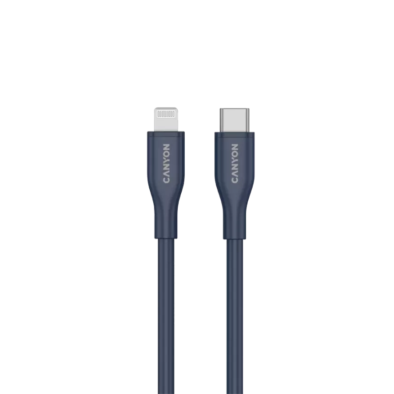 USB‑C auf Lightning Kabel CANYON CLNM60 60W MFi 1 m Silikon blau