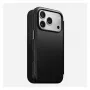 Handyhülle aus Leder Nomad Modern Leather Folio Cover für iPhone 17 Pro, 16 cm (6,3 Zoll), schwarz, 4 Kartenfächer
