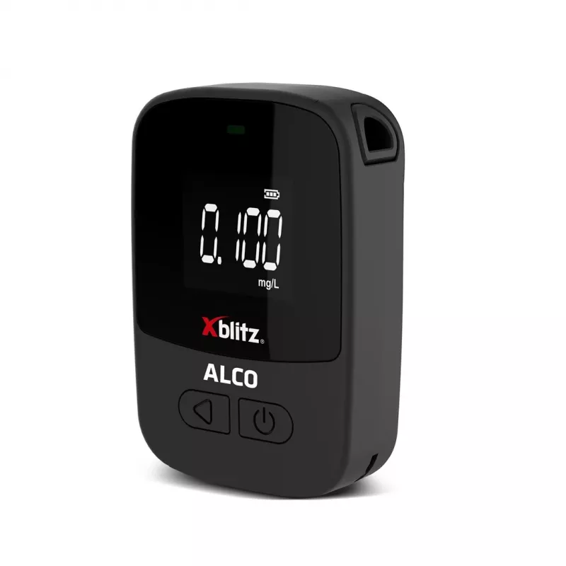 Tragbarer elektrochemischer Alkoholtester Xblitz ALCO – BAK 0–4 %, Genauigkeit 0,05 %, LCD, 5 Mundstücke, 2×1,5-V-Batterien