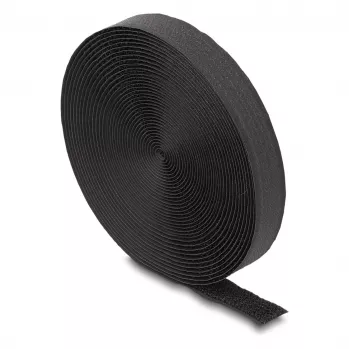 DeLOCK Klettband 5m x 20mm schwarz Nylon