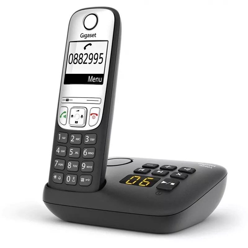 Gigaset A690A - Analog/DECT-Telefon - Schnurloses Mobilteil - Freisprecheinrichtung - 100 Einträge - Schwarz (S30852-H2830-B101)