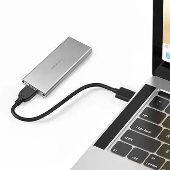 Aluminiumgehäuse QOLTEC 51833 für M.2 SSD, SATA auf USB 3.0, unterstützt bis zu 2 TB