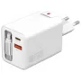 Indoor USB-C/USB-A Fast Charger 4smarts 541065 — Universal AC 100–240V, Max 20V, 0.7 m Kabel, Weiß