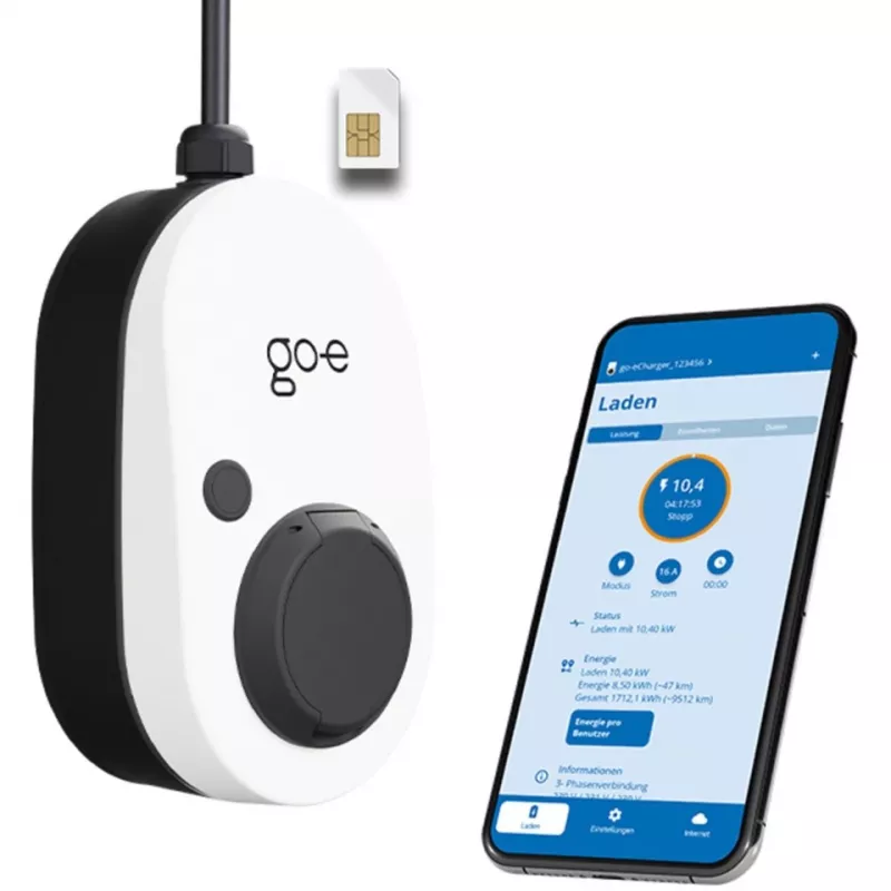 Charger Gemini 2.0, 11 kW (16A 3-phasig), Wallbox Weiß/Schwarz, ohne Kabel, 4G/LTE