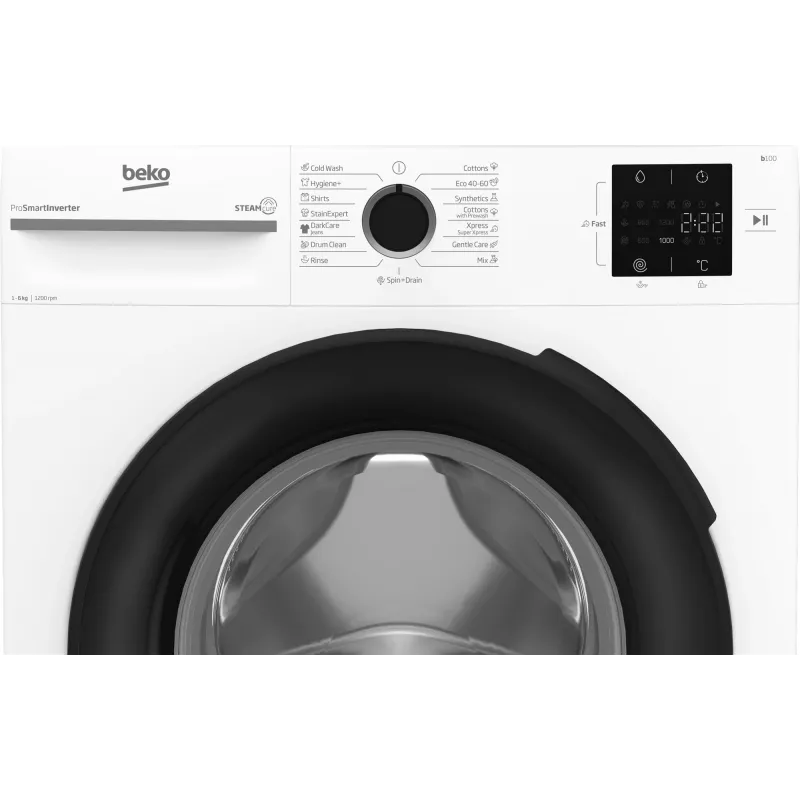 BEKO Waschmaschine BM1WFSU36233WB, 6 kg, Energieklasse B, 44,6 cm, 1200 U/min, Invertermotor, Steam Cure
