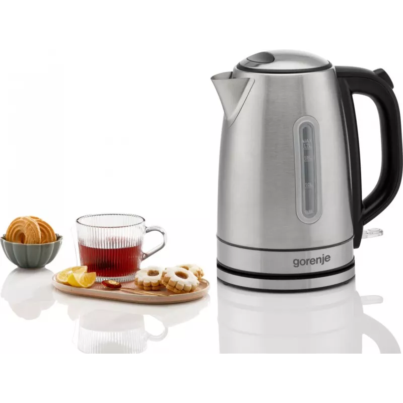 Gorenje Wasserkocher | K17DS | Elektrisch | 2200 W | 1,7 L | Edelstahl | 360°-Drehsockel | Edelstahl