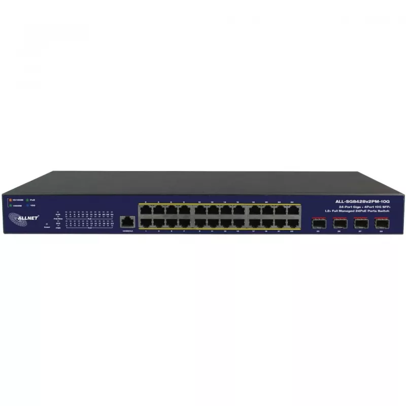 Netzwerk-Switch ALLNET ALL-SG8428v2FPM-10G — 24+4 Ports, PoE, 10G Uplinks