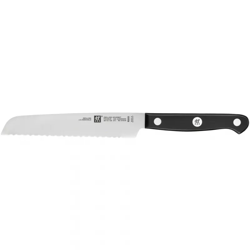 Messer- und Besteckblockset ZWILLING Gourmet 7-tlg. — Klingen aus Edelstahl, Kunststoffgriffe, enthält Koch-, Tranchier-, Brot-, Schäl- und Universalmesser, Küchenschere