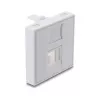 Einrastbare 45×45 mm Keystone-Modulabdeckung DELOCK Easy 45 für 1 Port, ABS, weiß, mit Staubschutzkappe