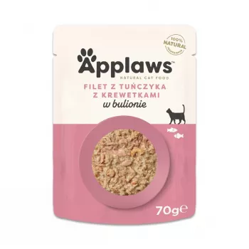 Nassfutter für Katzen in Schale Applaws Thunfischfilet 70 g – ausgewachsen, 16 % Protein, 80 % Feuchtigkeit, Fischgeschmack