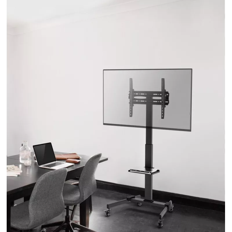 TV-Ständer GEMBIRD TVS-55T-01 für 32–55 Zoll Fernseher, Stahl, höhenverstellbar VESA 100x100–400x400, neigbar, Rollen, max. Belastung 35 kg