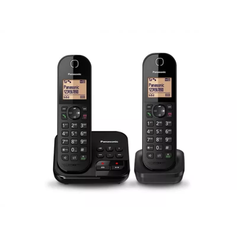 Panasonic KX-TGC422G - Schnurlostelefon - Anrufbeantworter mit Rufnummernanzeige - DECT - Schwarz + zusätzliches Handset (KX-TGC422GB)