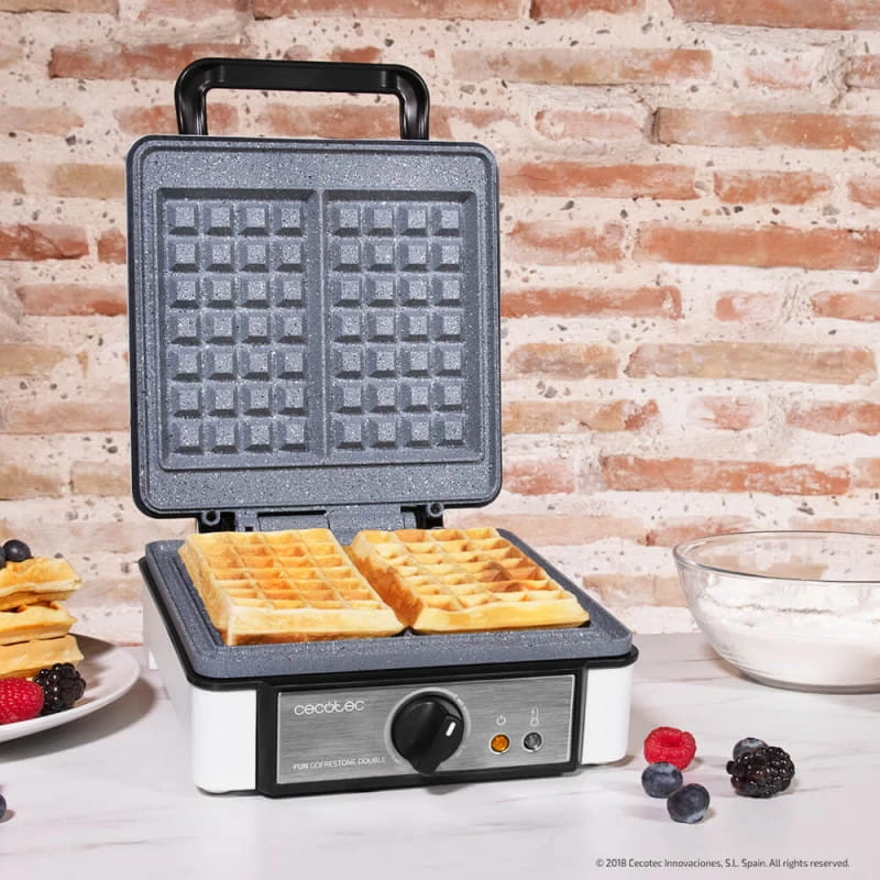 Waffeleisen Cecotec Fun Gofrestone Double 1200 W Grau Weiß