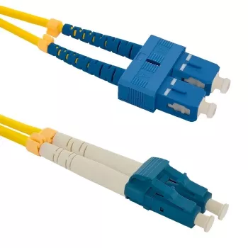 Qoltec - Patchkabel - Singlemode SC/UPC (M) auf Singlemode LC/UPC (M) - 1 m - Glasfaser - Duplex - 9/125 Mikrometer - G.652D
