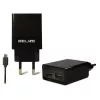 Reiseladegerät Beline Beli0011 — 2×USB-Anschlüsse, microUSB-Kabel, 2A Ausgang, schwarz