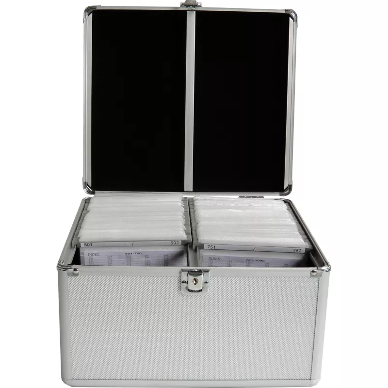 MEDIARANGE BOX76 - Aufbewahrungsbox - 300 Discs - Silber - Fleece - Kunststoff - Holz - 120 mm - Aluminium
