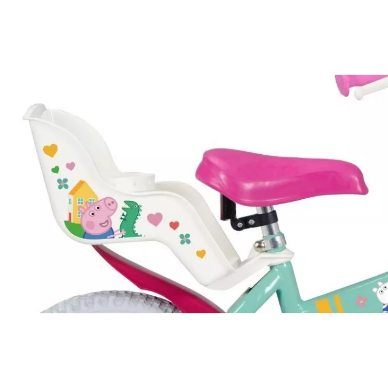 Kinderfahrrad Toimsa Peppa Pig 14-Zoll-Räder, grün, für ca. 3–5 Jahre, Vorder- und Hinterrad-Felgenbremsen, Luftreifen