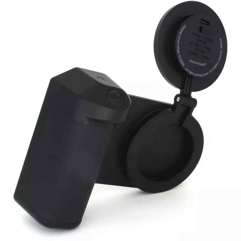 Selfie-Licht RealPower Selfie MagFree LED Schwarz Weiß ABS PU