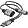 Goobay Adapter USB-C™ auf USB-C™ und Klinke, 3,5 mm AUX (74524)