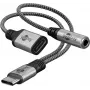 Goobay Adapter USB-C™ auf USB-C™ und Klinke, 3,5 mm AUX (74524)
