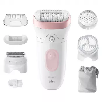 Braun Silk-epil 7 SE7-060 Epilierer, 40 Pinzetten, pink/weiß