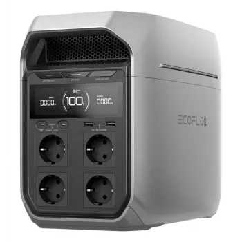 Tragbare Powerstation EcoFlow DELTA 3 Plus — LiFePO4 1024 Wh, 1800 W, 4 AC-Steckdosen, 12,5 kg