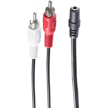 Audiokabel ShiverPeaks BS30851 0,2 m 3,5 mm 2 x Cinch Schwarz