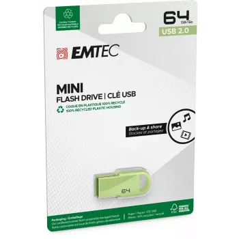 USB-Flash-Laufwerk Emtec D250 Mini 64 GB USB Typ-A 2.0 Schwarz