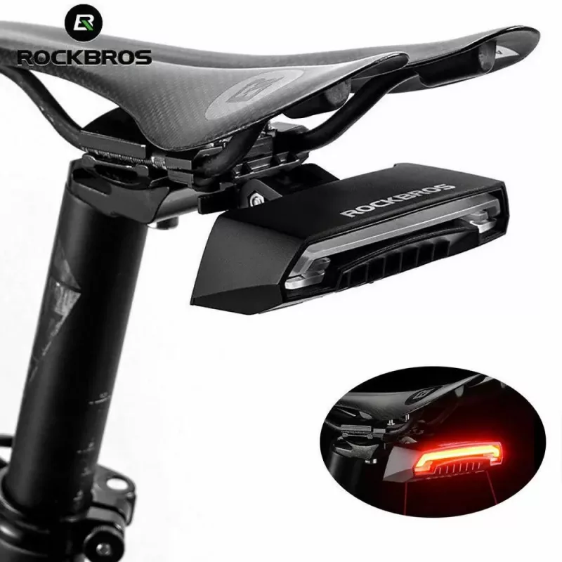 Rockbros LKWD-R1 Fahrradrücklicht mit Laser und Fernbedienung, schwarz